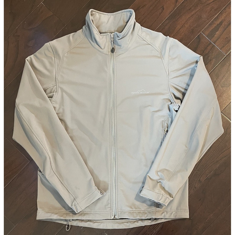 Eddie Bauer Softshell Jacket Mens M Gray System Component 365 Full Zip Outdoorsy